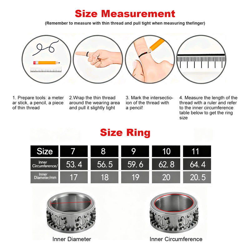 Aluminum Rotating Kinetic Ring Box & Titanium Gear Mechanical Ring