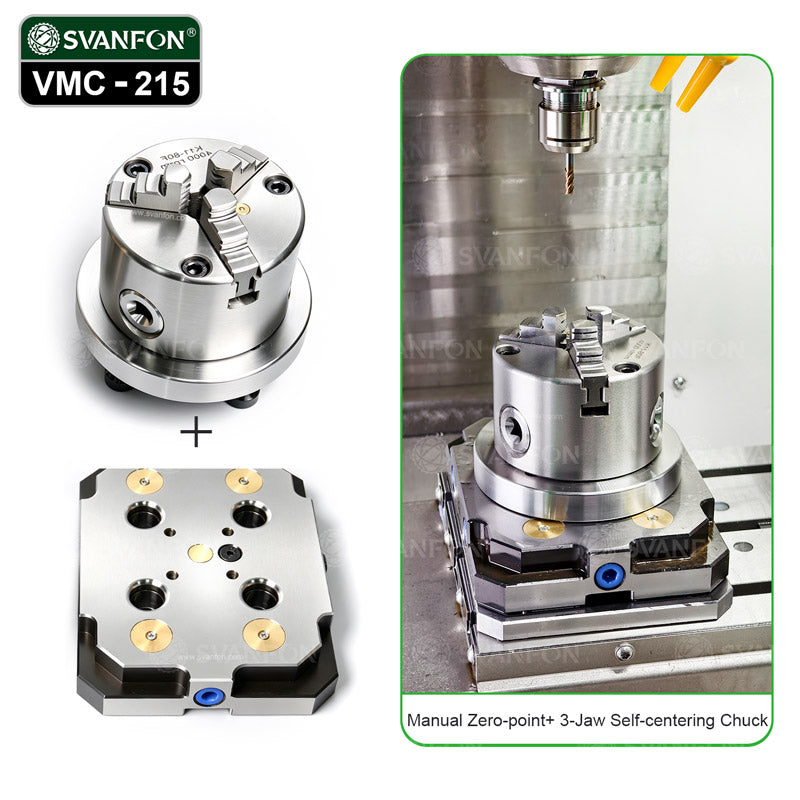 CNC Zero Point Workholding Vise & Chuck Set | 3-Axis & 4-Axis Quick Change Base