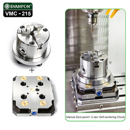 CNC Zero Point Workholding Vise & Chuck Set | 3-Axis & 4-Axis Quick Change Base