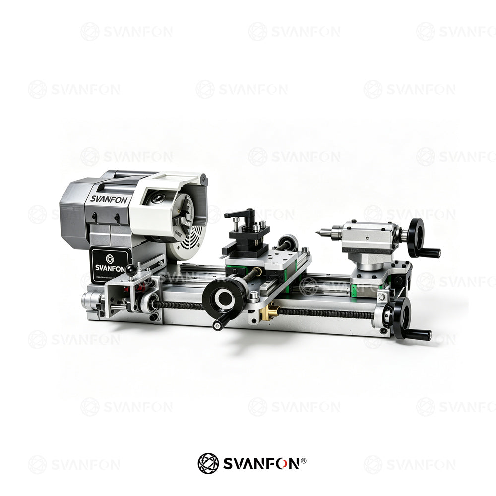 SVANFON S90 Benchtop Hobby Mini Metal Lathe | Precision Turning Machine for Home Garage DIY Workshop