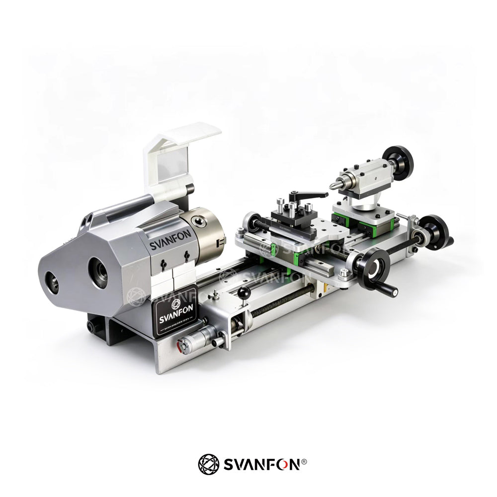SVANFON S90 Benchtop Hobby Mini Metal Lathe | Precision Turning Machine for Home Garage DIY Workshop