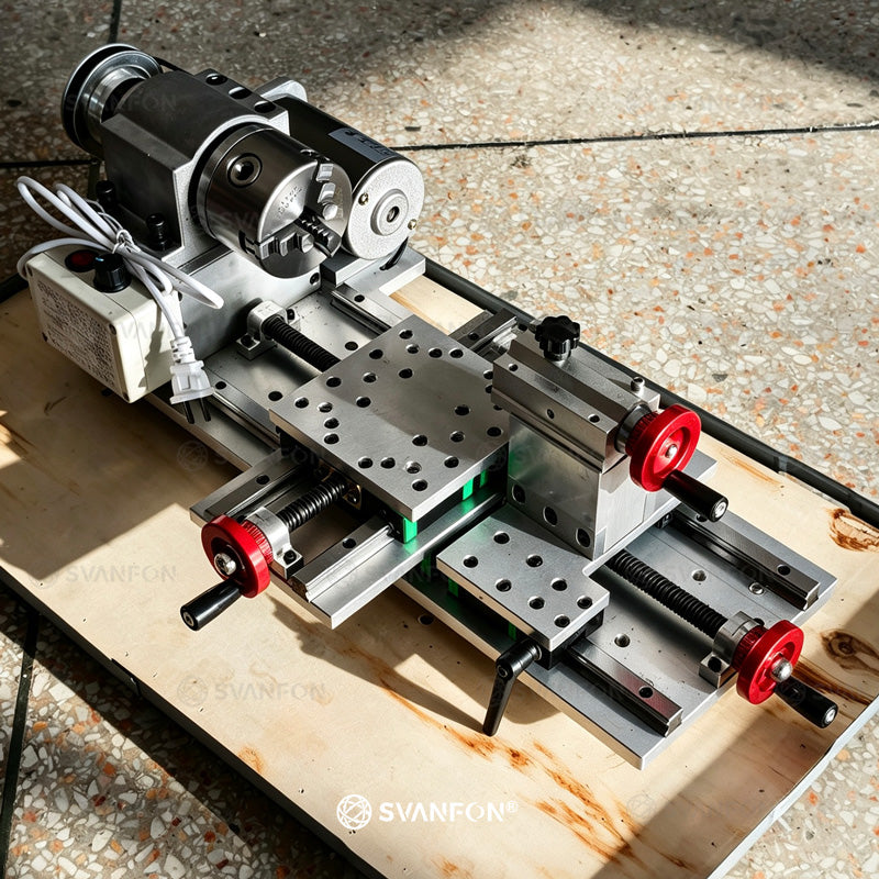 Small Manual Lathe, Benchtop Hobby Turning Machine for Home Workshop Metal Turning & Model Making
