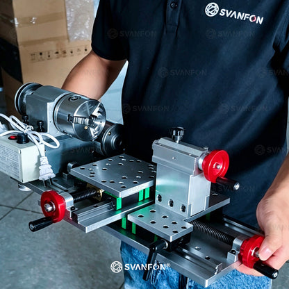 Small Manual Lathe, Benchtop Hobby Turning Machine for Home Workshop Metal Turning & Model Making