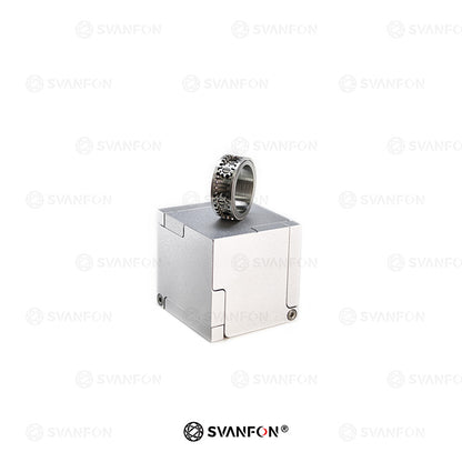 Aluminum Rotating Kinetic Ring Box & Titanium Gear Mechanical Ring