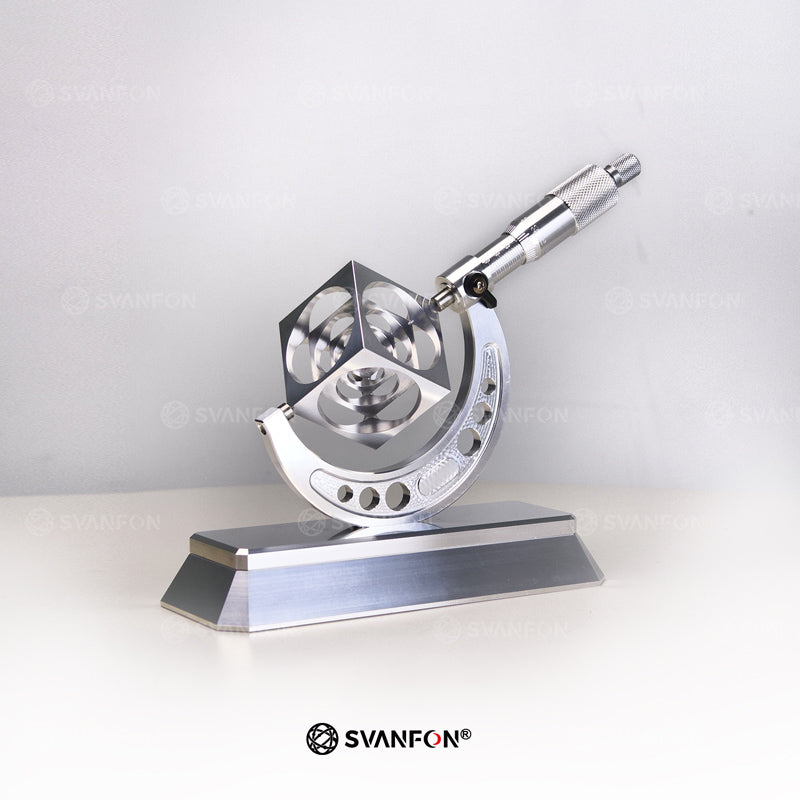 SVANFON Micrometer Desk Art – Precision Metal Fidget Toy for Makers & Engineers