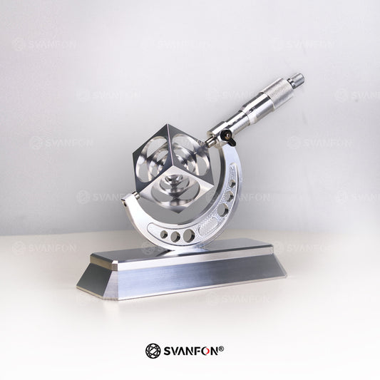 SVANFON Micrometer Desk Art – Precision Metal Fidget Toy for Makers & Engineers