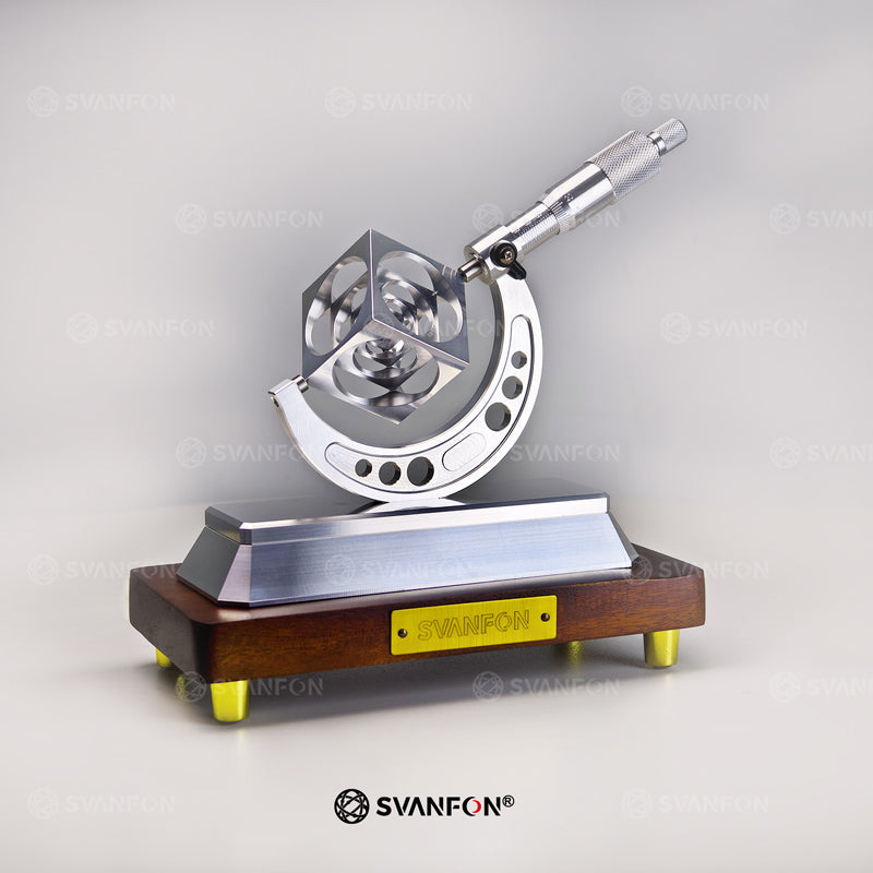 SVANFON Micrometer Desk Art – Precision Metal Fidget Toy for Makers & Engineers