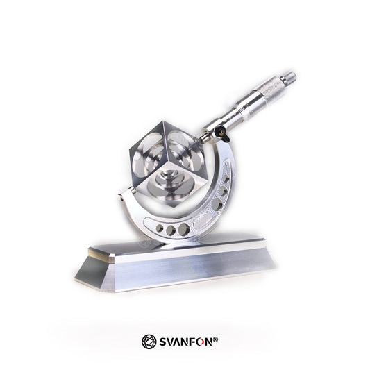 SVANFON Micrometer Desk Art – Precision Metal Fidget Toy for Makers & Engineers